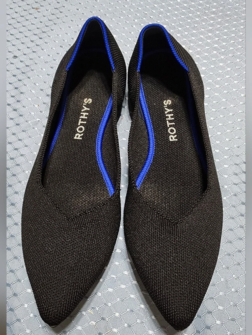 Rothy's The Point black knit ballet flats Size 9
